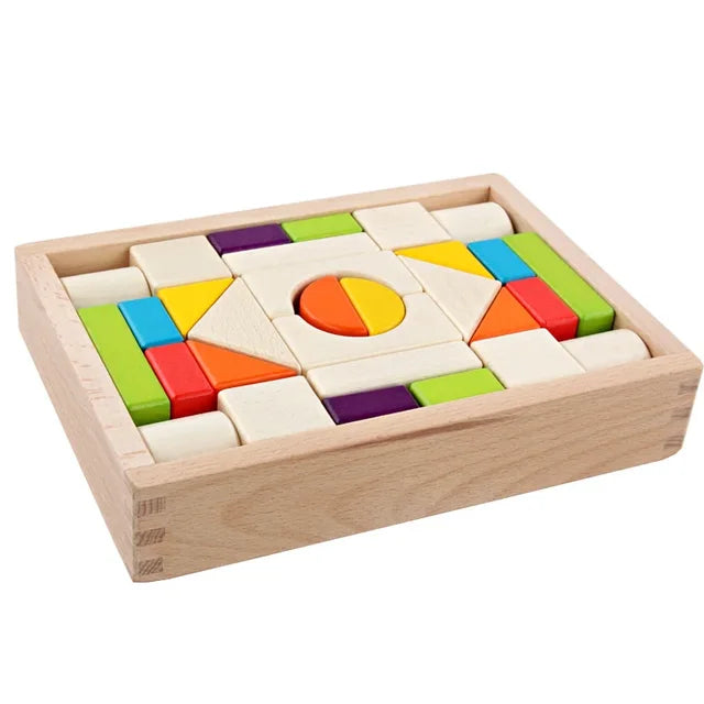 木製ビルディングブロック 30ピース|モンテッソーリ - YohanBox 木製ビルディングブロック 30ピース|モンテッソーリ - YohanBox