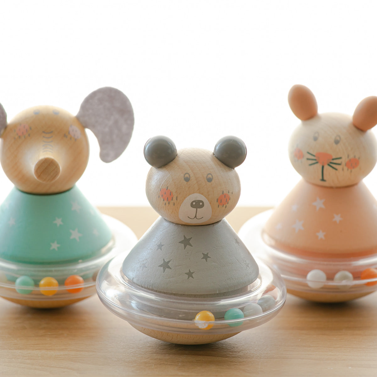 木製どうぶつラトル｜ローリーポリータイプ [0 歳から]