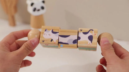 動物生物認識歯固め木のおもちゃセット[0 歳から]