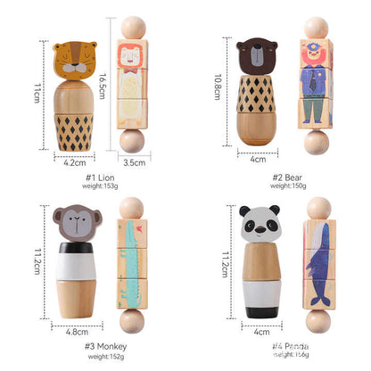 動物生物認識歯固め木のおもちゃセット[0 歳から]