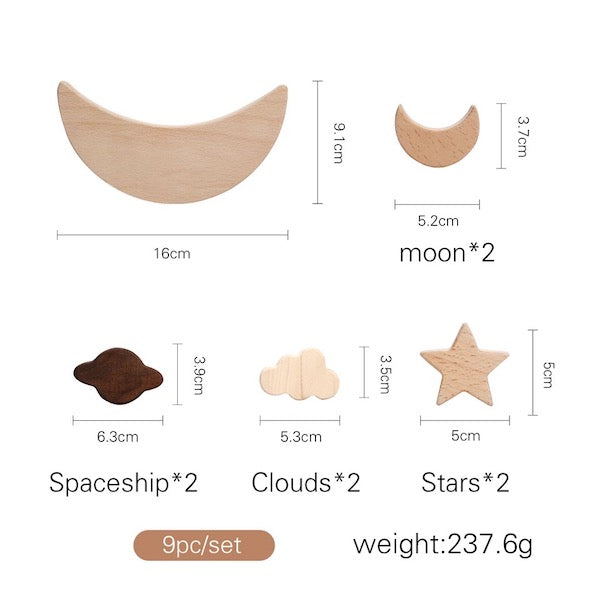 月と星の木製バランス積み木セット – Yohanbox