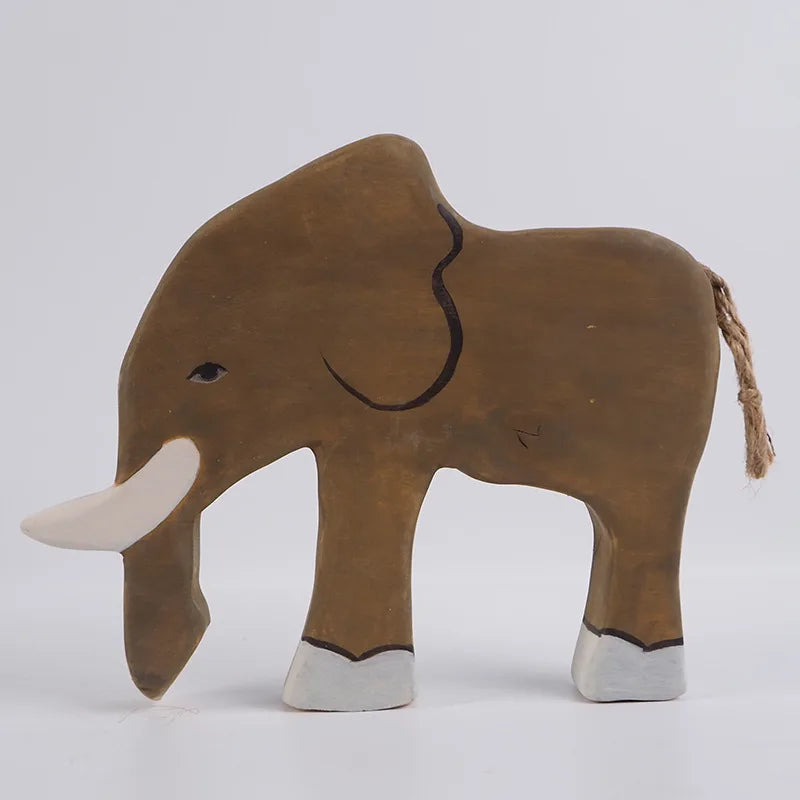 木製ゾウ フィギュア 横向き