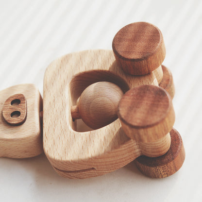 木製ころころラトル ブタ