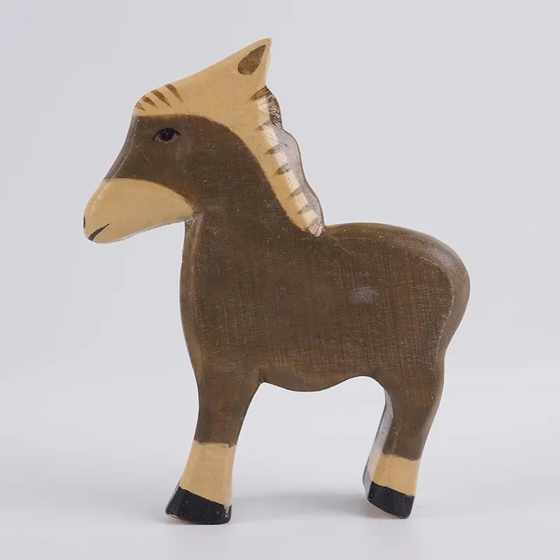木製ポニー フィギュア 横向き