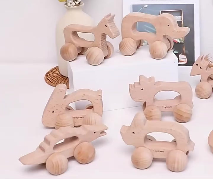 木製にぎり車｜動物セット（全9種類） – YohanBox – Yohanbox