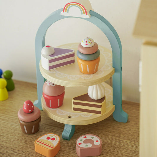 木製ケーキままごとセット｜カップケーキ＆ティータイムごっこ遊び