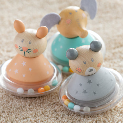 木製どうぶつラトル3種類セット（くま・うさぎ・ぞう）