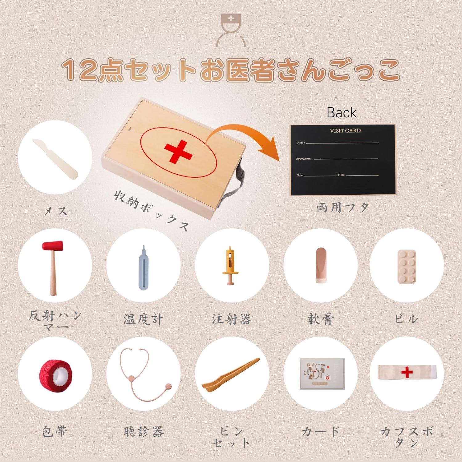 名札やカルテ風ボードの使用例
