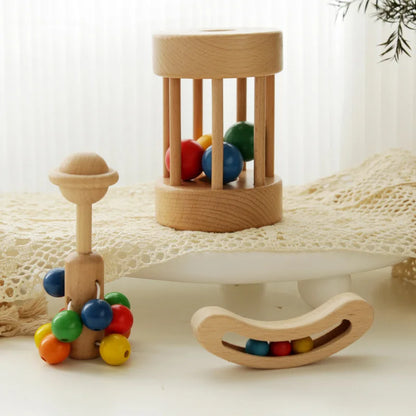 カラフル木製ラトル3点セット 全体