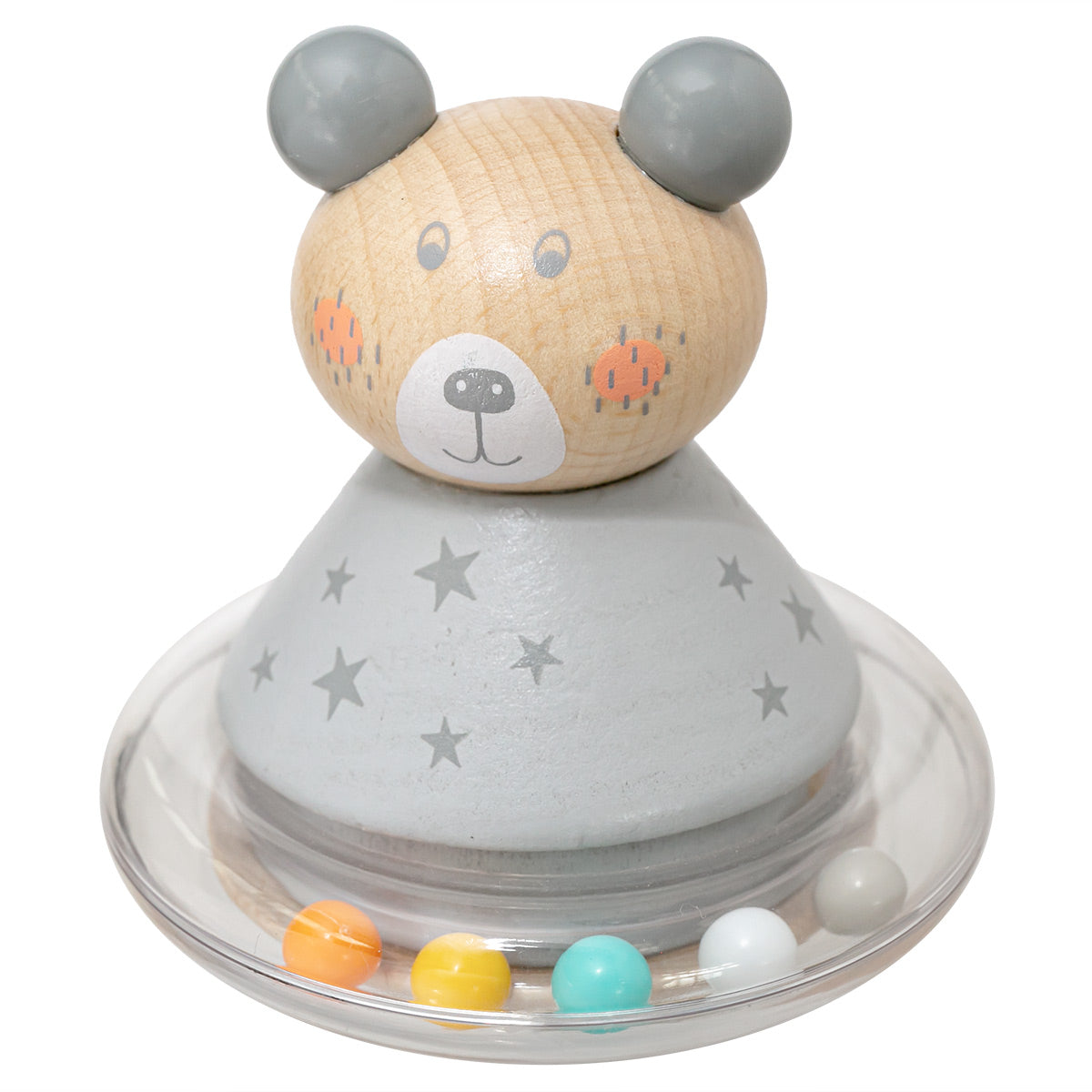 木製くまローリーポリーラトル 横向き