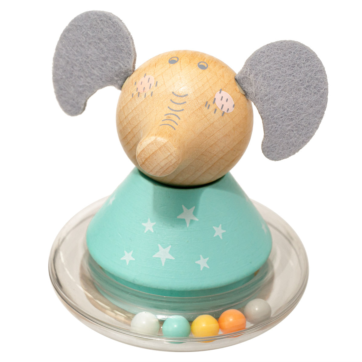 木製ぞうローリーポリーラトル 横向き