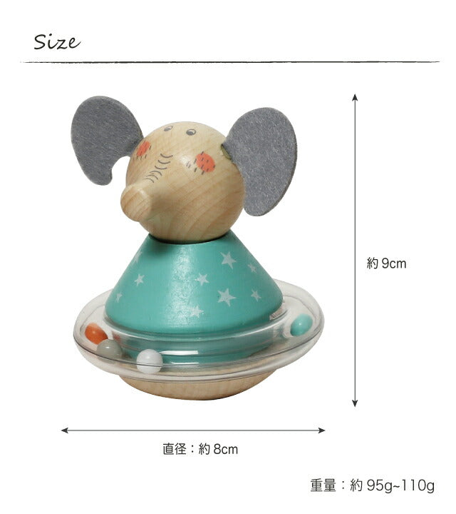木製ぞうラトル サイズ